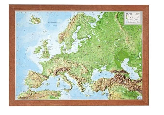 Relief Europa 1:16 MIO mit Holzrahmen